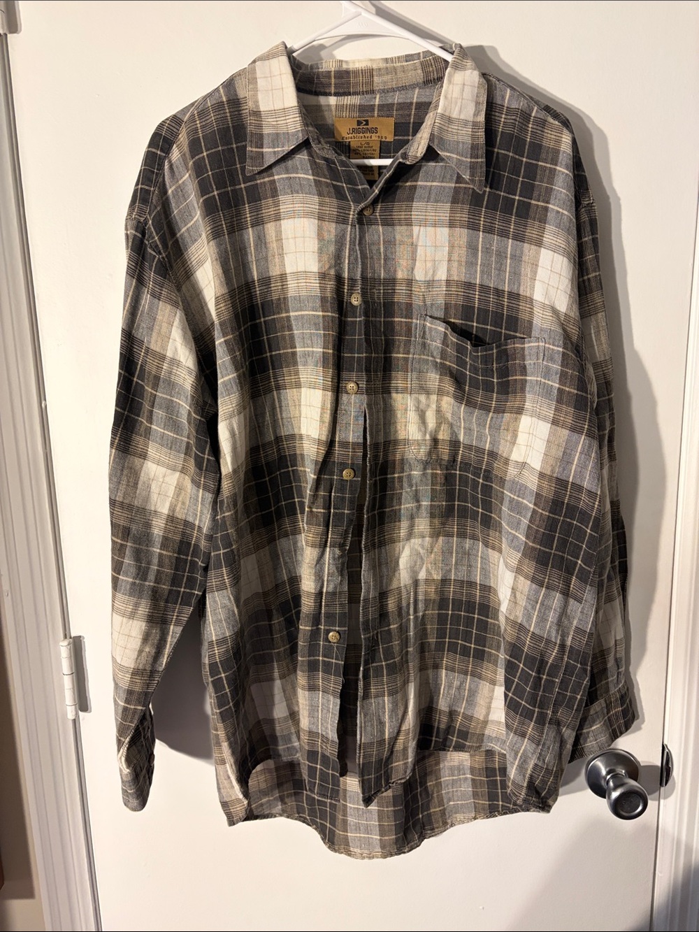 Unknown Brand Men's Brown & Cream Plaid Button-Down Shirt